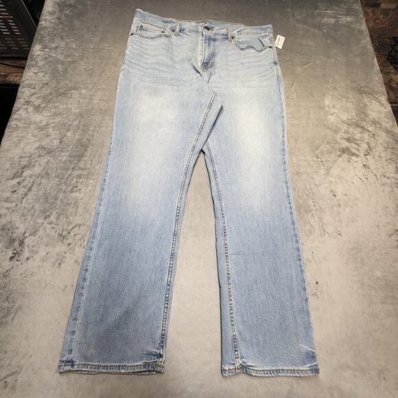 Old Navy Other - Old‎ Navy Jeans Mens 38x30 Blue Light Wash Straight Denim Stretch Pockets